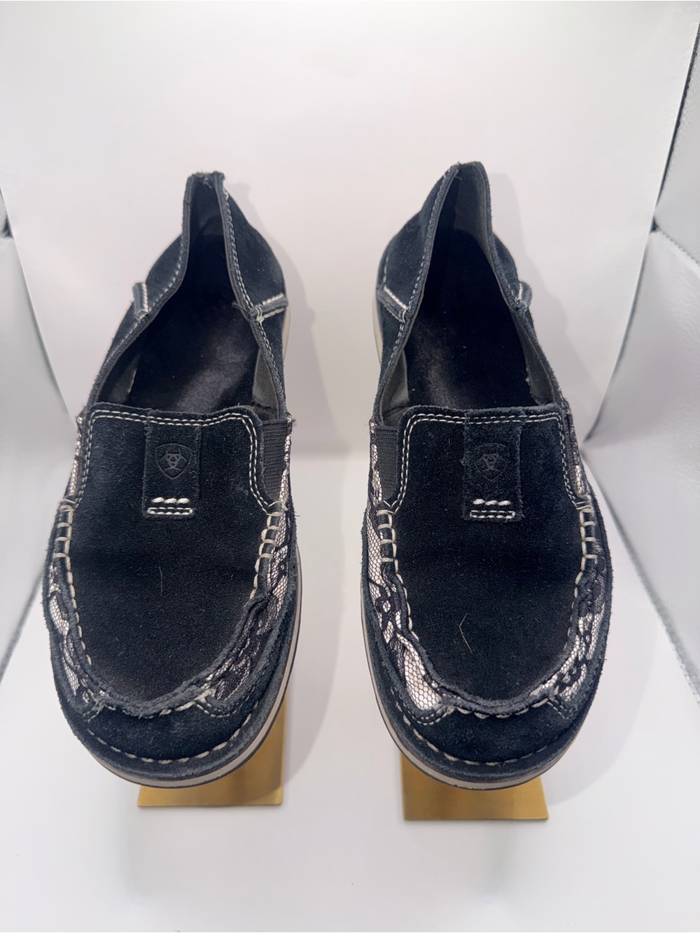 Ariat Black Suede Slip-On Moccasin Loafers